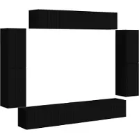 vidaXL TV Kast 8 st Zwart