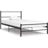 vidaXL Bedframe metaal zwart 90x200 cm