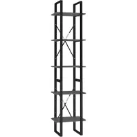 vidaXL Boekenkast met 5 schappen 40x30x175 cm bewerkt hout grijs