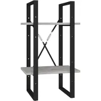 vidaXL Boekenkast met 2 schappen 40x30x70 cm bewerkt hout betongrijs