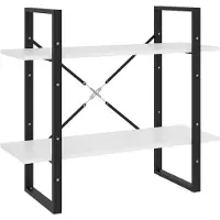 vidaXL Boekenkast met 2 schappen 80x30x70 cm bewerkt hout wit