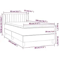 vidaXL Boxspring met matras stof donkergrijs 80x200 cm