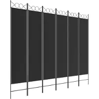 vidaXL Kamerscherm met 6 panelen 240x200 cm stof zwart