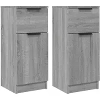vidaXL Dressoirs 2 st 30x30x70 cm bewerkt hout grijs sonoma eikenkleur