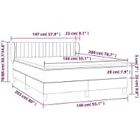 vidaXL Boxspring met matras fluweel roze 140x200 cm