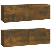 vidaXL Tv-wandmeubels 2 st 100x30x30 cm bewerkt hout gerookt eiken