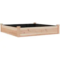 vidaXL Plantenbak verhoogd met voering 120x120x25 cm massief vurenhout