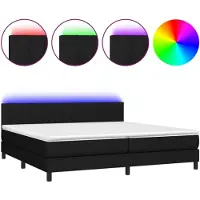vidaXL Boxspring met matras en LED stof zwart 200x200 cm
