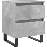 vidaXL Nachtkastje 40x35x50 cm bewerkt hout betongrijs
