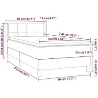 vidaXL Boxspring met matras fluweel donkerblauw 80x200 cm