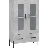 vidaXL Hoge kast 69,5x31x115 cm bewerkt hout betongrijs