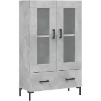 vidaXL Hoge kast 69,5x31x115 cm bewerkt hout betongrijs