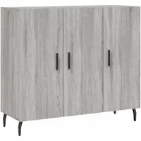 vidaXL Dressoir 90x34x80 cm bewerkt hout grijs sonoma eikenkleurig