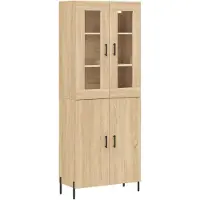 vidaXL Hoge kast 69,5x34x180 cm bewerkt hout sonoma eikenkleurig