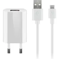 Goobay platte USB lader | incl. Micro USB kabel | 5W | wit | 1 meter