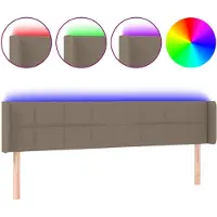 vidaXL Hoofdbord LED 163x16x78/88 cm stof taupe