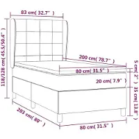 vidaXL Boxspring met matras stof taupe 80x200 cm