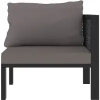 vidaXL Hoekbank sectioneel met linkerarmleuning poly rattan antraciet