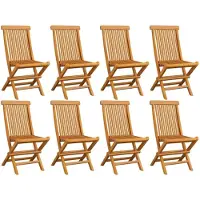 vidaXL Opklapbare stoelen, 8 stuks, massief teakhout