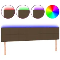 vidaXL Hoofdbord LED 180x5x78/88 cm stof donkerbruin
