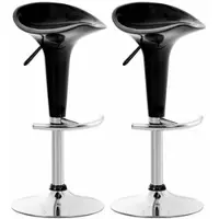 CLP Saddle Set van 2 barkrukken - Verstelbaar - Voetsteun - Kunststof - zwart