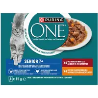 Purina One Senior Pouch Rund & Kip 8x85 gr
