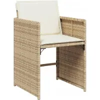vidaXL 17-delige tuinset met kussens, beige, van polyrotan