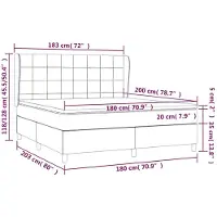 vidaXL Boxspring met matras stof blauw 180x200 cm