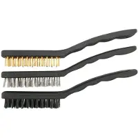 TOYA Borstelset - VOREL - 3 stuks - 17 cm - Gegalvaniseerd staal - Messing/Koper - Nylon