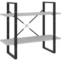 vidaXL Boekenkast met 2 schappen 80x30x70 cm bewerkt hout betongrijs