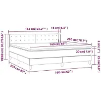 vidaXL Boxspring met matras fluweel donkergroen 160x200 cm