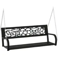 vidaXL Hollywood schommelstoel, 125 cm, staal en kunststof, zwart