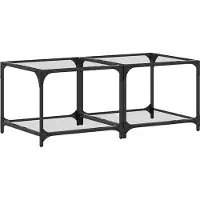 vidaXL Salontafels 2 st met transparant glazen blad 50x50x40 cm staal