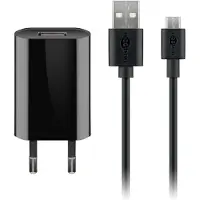 Goobay platte USB lader | incl. Micro USB kabel | 5W | zwart | 1 meter