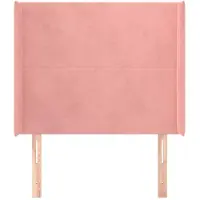 vidaXL Hoofdbord met randen 93x16x118/128 cm fluweel roze
