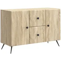 vidaXL Dressoir met lade Sonoma Eiken 89 x 34,5 x 60 cm Bewerkt hout