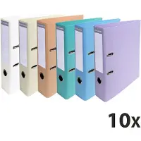 Exacompta 10x Prem'Touch PVC Ordner met hefboom - rug 70 mm - A4 - Geassorteerd - 53084E