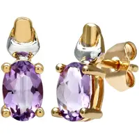 Diamant L'Eternel Oorbellen 'Ohrringe aus 375 Gelbgold mit Amethyst' goud