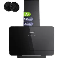 CIARRA VMB6765C - Schuine Afzuigkap 60 cmWandkappen A+ 589 m³/u SensorTouch Bediening Recirculatie & Luchtafvoer Koolstoffilters meegeleverd