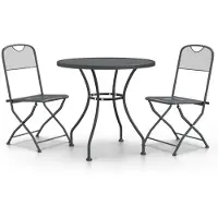 vidaXL 3-delige tuinset, metalen frame, antracietkleurig