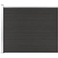 vidaXL Schuttingpaneel, WPC, 175x146 cm, zwart