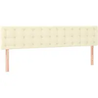 vidaXL Hoofdborden 200x5x78/88 cm kunstleer crèmekleurig
