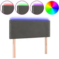 vidaXL Hoofdbord LED 100x5x78/88 cm fluweel donkergrijs
