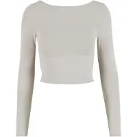 Urban Classics Shirt met lange mouwen - Slim Fit Lange Mouwen Top Vrouwen - XS tot XL - voor Vrouwen - grijs - Maat M