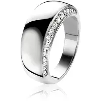 Zinzi Mart Visser by zilveren ring glad wit MVR10