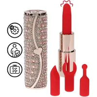 Loveline by Shots Sexy Tiffany - Lipstick Vibrator with 4 Attachments - Pink - Roze