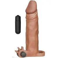 Lovetoy - Penis Sleeve With Vibration Add 2 Pleasure X-tender Brown