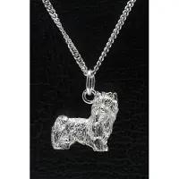MOOYE ® - Collectie Zilveren Yorkshire terrier - minder haar ketting hanger - groot