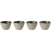 J-Line Doos 2 theekopjes metaal beige assortiment van 2