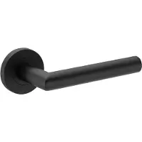 Intergriff Deurkruk (2x) Luna rond 20mm haaks met een schroefrozet mat zwart PVD gecoat | Zwarte raamsluitingen | Zwarte raamsluitingen | Zwarte raamsluitingen |